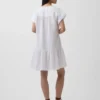 Vestido camisero de gasa de algodón con cintura baja