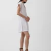 Vestido camisero de gasa de algodón con cintura baja