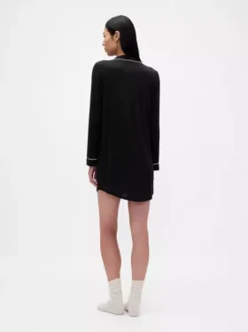 Vestido camisero de pijama de modal supersuave