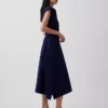 Vestido camisero de popelín con bajo en forma de pañuelo