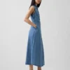 Vestido camisero largo de mezclilla ultrasuave