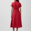 Vestido camisero midi de mezcla de lino