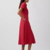 Vestido camisero midi de mezcla de lino