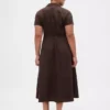 Vestido camisero midi de mezcla de lino