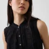 Vestido camisero midi en capas con ribete de encaje