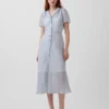 Vestido camisero midi transparente