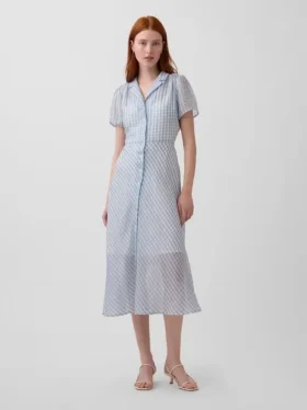 Vestido camisero midi transparente