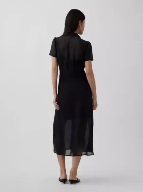 Vestido camisero midi transparente