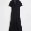 Vestido camisero midi transparente