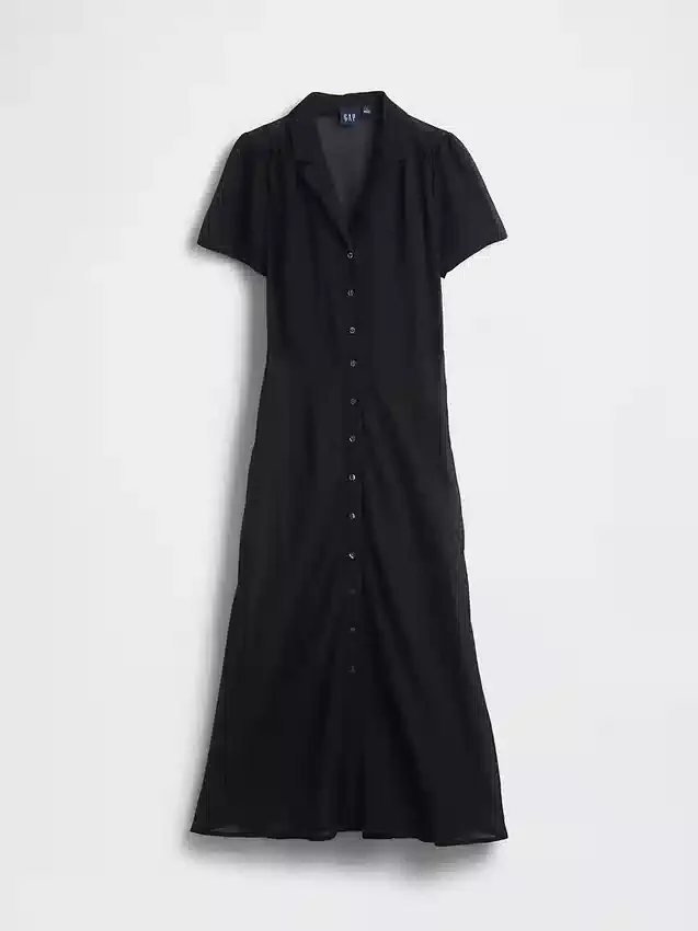 Vestido camisero midi transparente