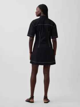 Vestido camisero mini de popelín