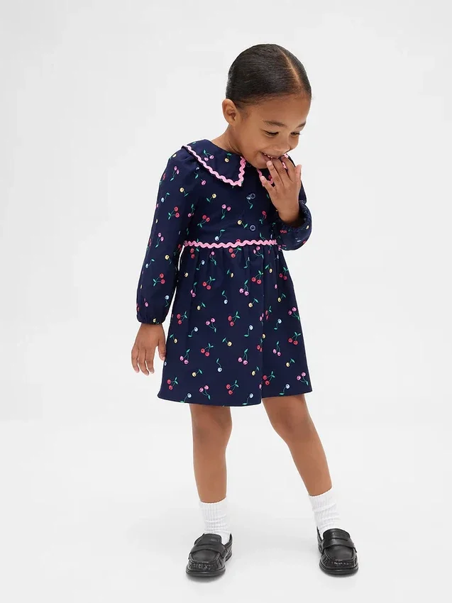 Vestido con cuello para bebés y niños pequeños
