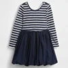 Vestido de burbujas de materiales mixtos para bebés y niños pequeños