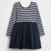 Vestido de burbujas de materiales mixtos para bebés y niños pequeños