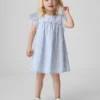 Vestido de cuadros vichy con ojales para bebés y niños pequeños