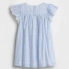 Vestido de cuadros vichy con ojales para bebés y niños pequeños