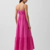 Vestido de gasa de algodón con corte imperio y volantes
