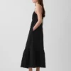 Vestido de gasa de algodón con corte imperio y volantes