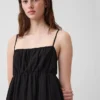 Vestido de gasa de algodón con corte imperio y volantes