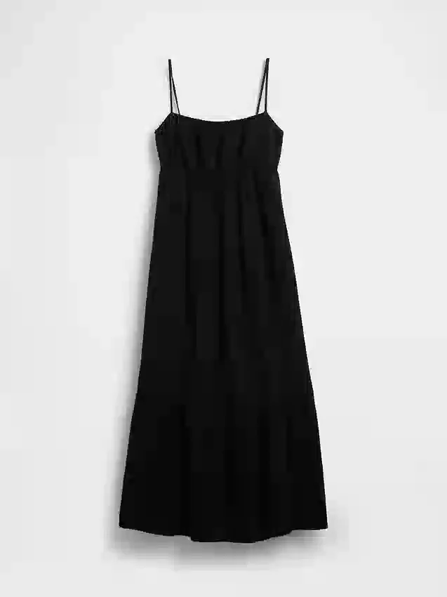 Vestido de gasa de algodón con corte imperio y volantes