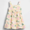 Vestido de gasa de algodón con estampado de girasoles para bebés y niños pequeños