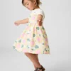 Vestido de gasa de algodón con estampado de girasoles para bebés y niños pequeños