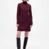 Vestido de jerséu de cuello alto CashSoft Pointelle