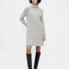 Vestido de jerséu de cuello alto CashSoft Pointelle