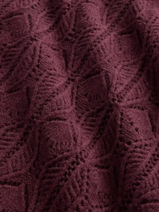 Vestido de jerséu de cuello alto CashSoft Pointelle