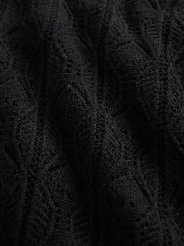 Vestido de jerséu de cuello alto CashSoft Pointelle