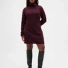 Vestido de jerséu de cuello alto CashSoft Pointelle