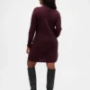 Vestido de jerséu de cuello alto CashSoft Pointelle