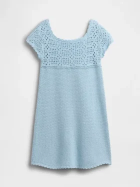 Vestido de jerséu de ganchillo para niños