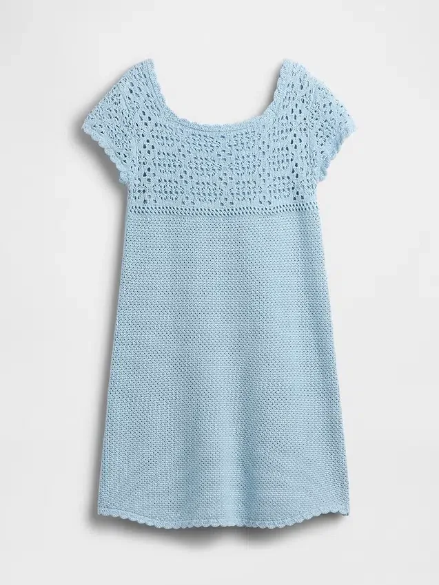 Vestido de jerséu de ganchillo para niños