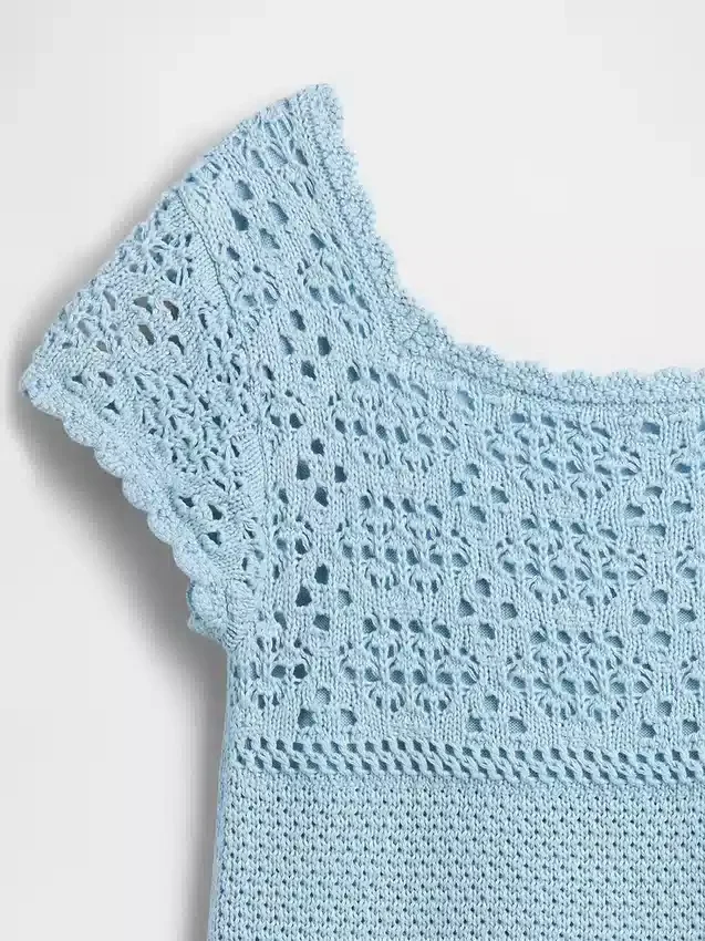 Vestido de jerséu de ganchillo para niños
