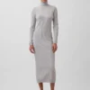 Vestido de jerséu longo de cuello alto CashSoft
