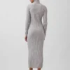 Vestido de jerséu longo de cuello alto CashSoft