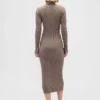 Vestido de jerséu longo de cuello alto CashSoft
