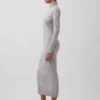 Vestido de jerséu longo de cuello alto CashSoft