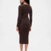 Vestido de jerséu midi de punto acanalado CashSoft