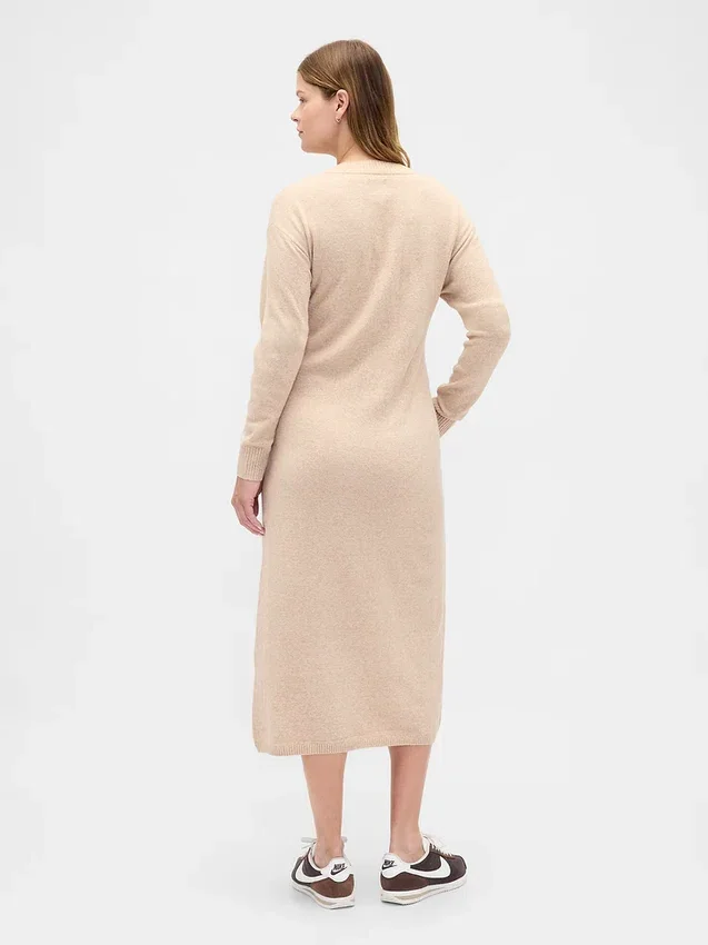 Vestido de jerséu premamá CashSoft con cuello en V