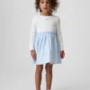Vestido de mezcla de telas para bebés y niños pequeños
