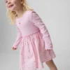 Vestido de mezcla de telas para bebés y niños pequeños
