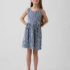 Vestido de mezclilla a cuadros para niños