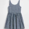 Vestido de mezclilla a cuadros para niños