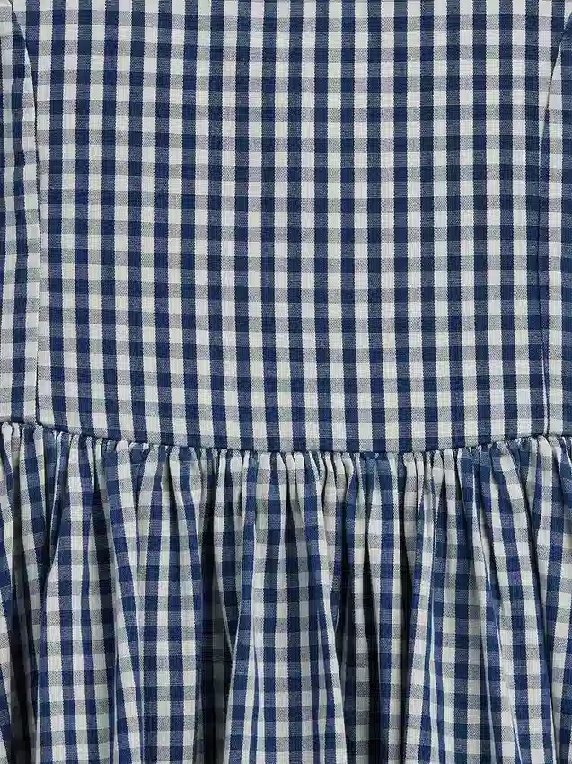 Vestido de mezclilla a cuadros para niños