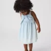 Vestido de mezclilla con moño para bebés y niños