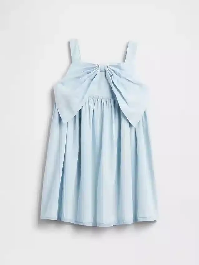 Vestido de mezclilla con moño para bebés y niños