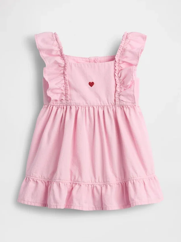 Vestido de mezclilla para bebé con corazón