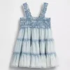 Vestido de mezclilla para bebé con volantes